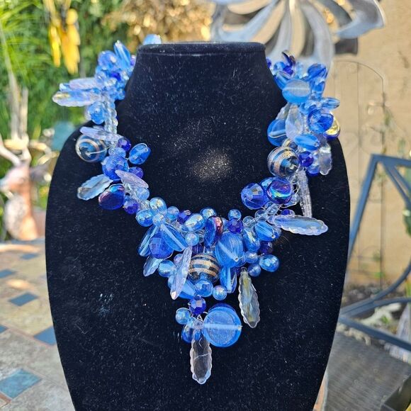 Vintage Handmade Chunky Beaded Statement Necklace - Picture 1 of 3